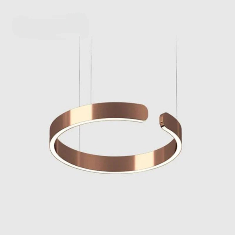 Luna LED Round Pendant Lamp – Black/White/Gold Metal