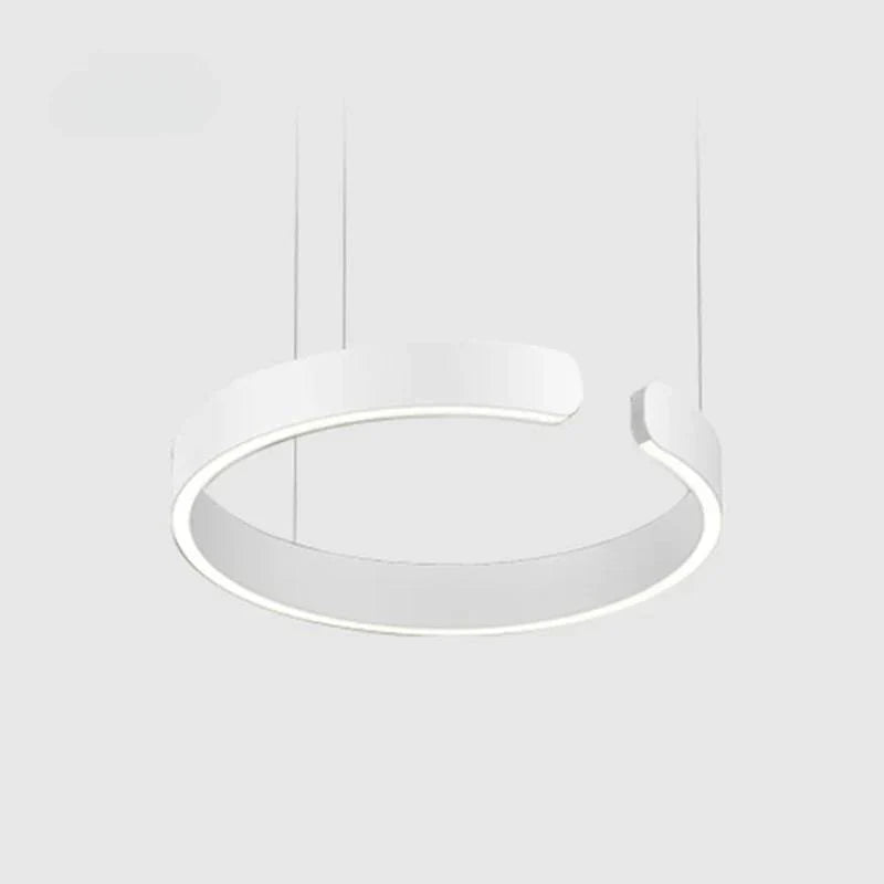 Luna LED Round Pendant Lamp – Black/White/Gold Metal